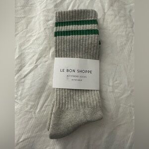 Le Bon Shoppe Gray and Green Boyfriend Socks